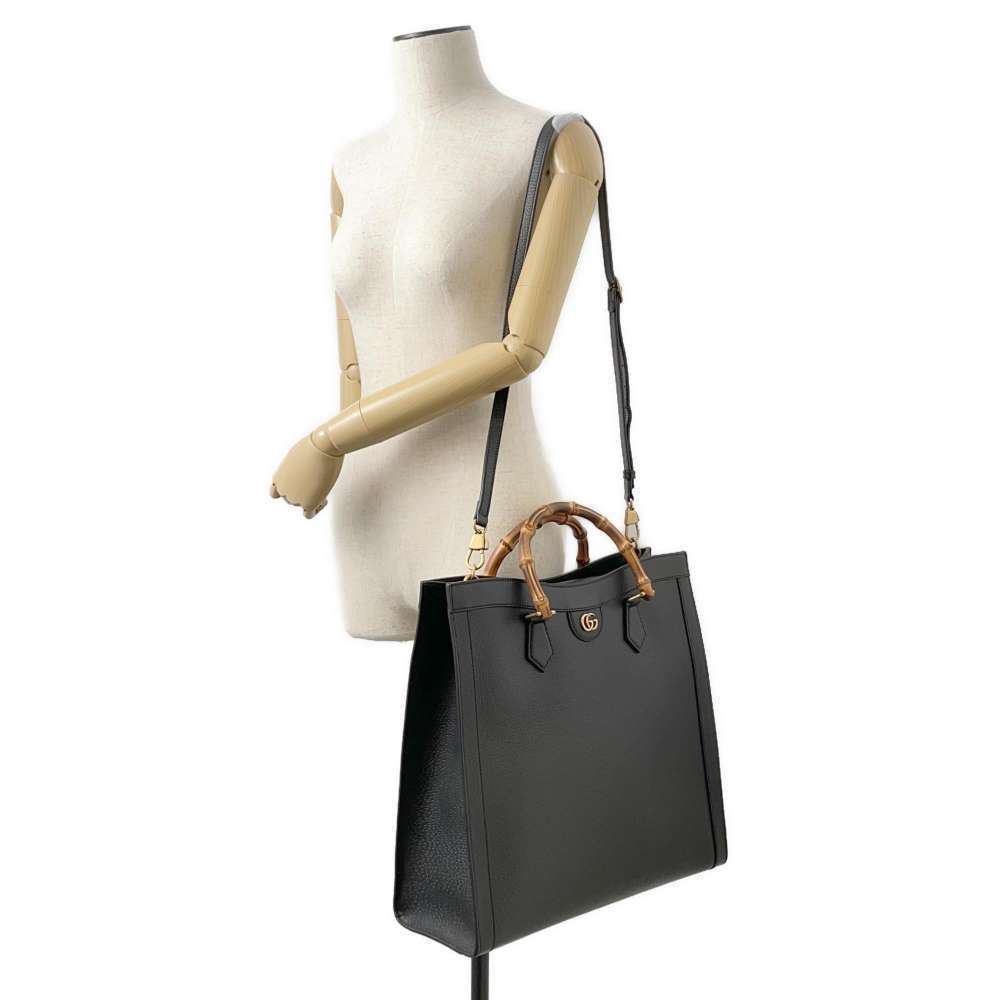 Gucci Diana Bamboo Leather Tote Bag Black - Picture 5 of 13